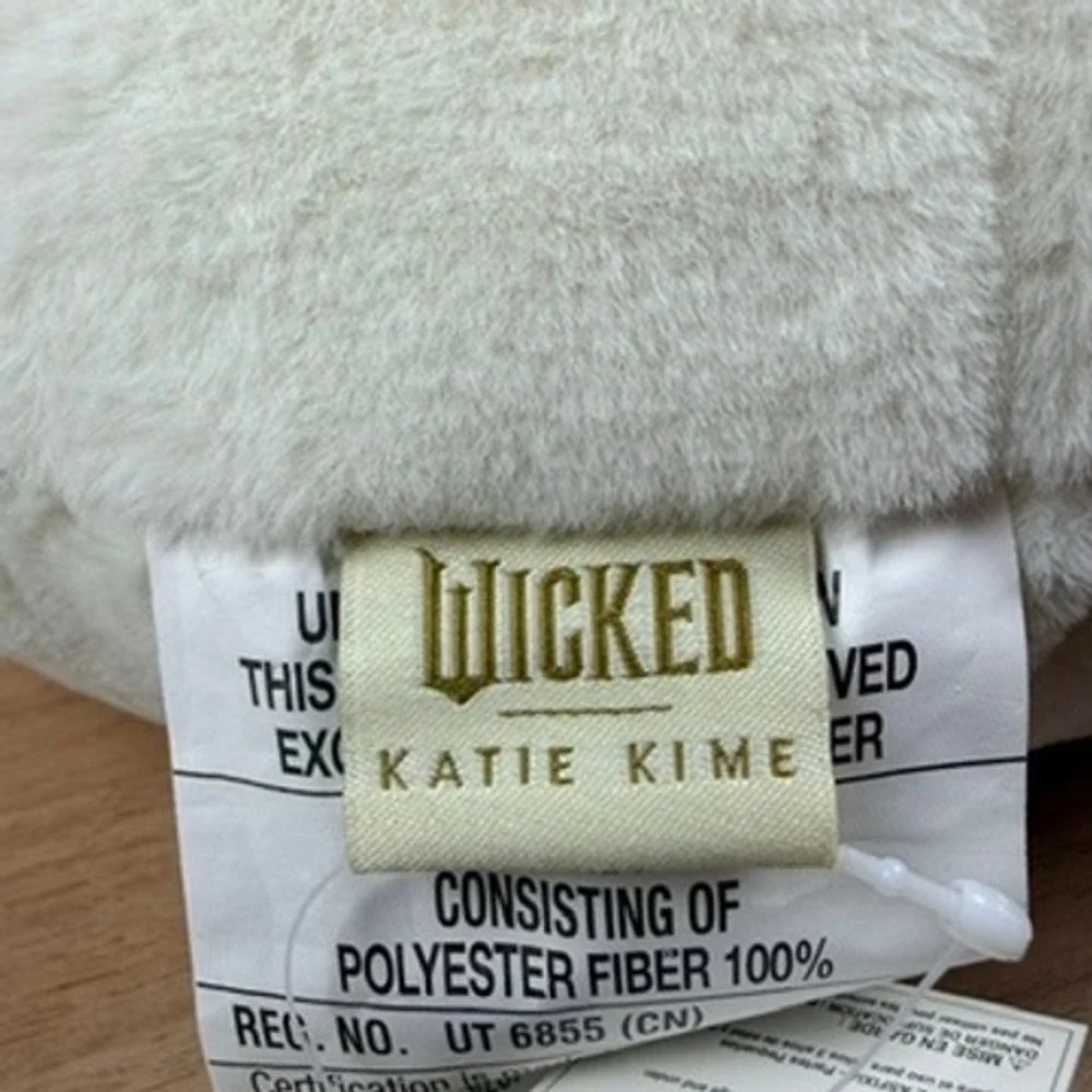 Wicked Katie Kime Pillow White Emerald City Impressed Round Faux Fur Soft Decor